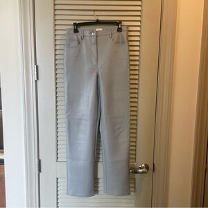 Aritzia Wilfred Light Gray Faux Leather Trousers